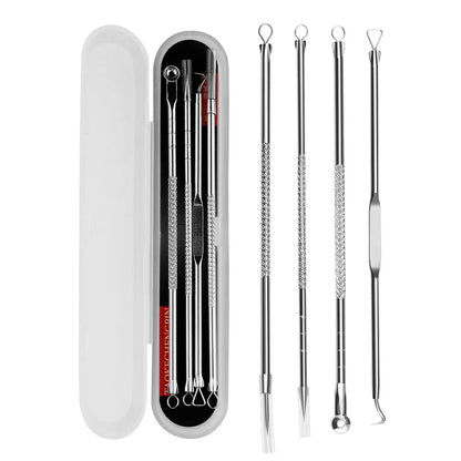 Acne Blackhead Pimple Remover Tool 4pcs/Set Double-ended Stainless Steel