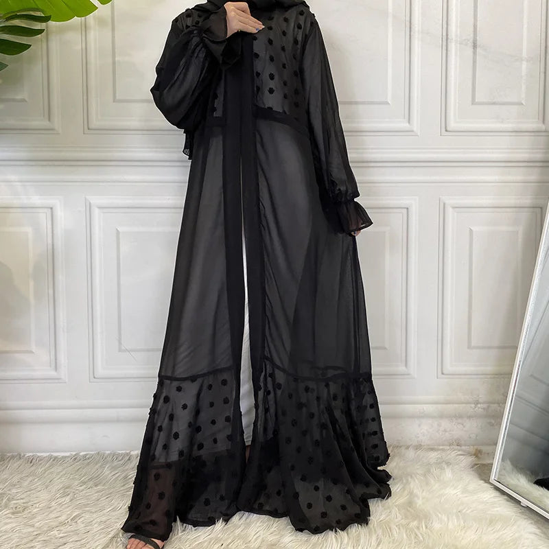 Turkey Muslim Dresses Kimono Islamic Chiffon Abaya