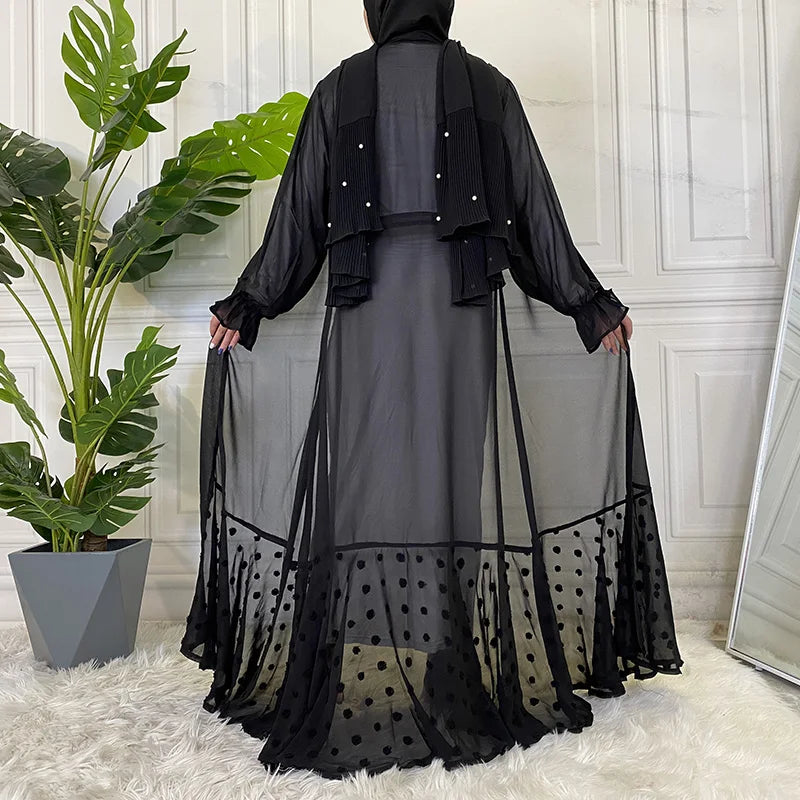 Turkey Muslim Dresses Kimono Islamic Chiffon Abaya