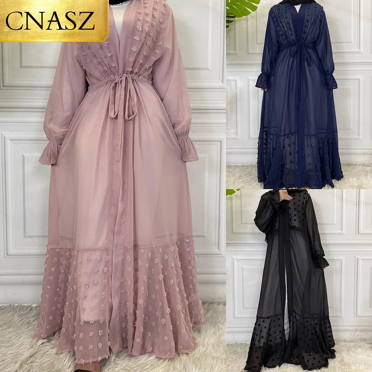 Turkey Muslim Dresses Kimono Islamic Chiffon Abaya