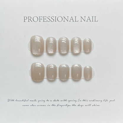 10pcs Handmade Press on Nails Short False Nails (#34)