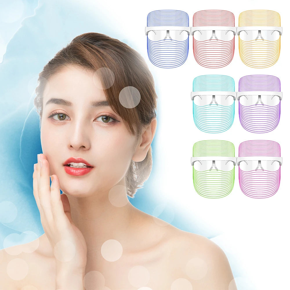 Rechargable Red Light Therapy Skin Care Led Mask Home Us 7 Colors LED Light Therapy  Facial Devices