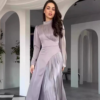 Maxi Dress for Women Fashion Elegant Vintage Slim Abaya