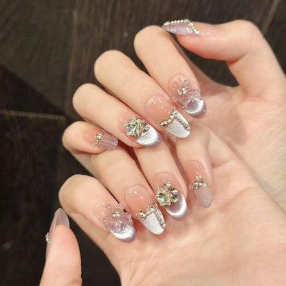 10pcs Handmade Press on Nails oval (#9)