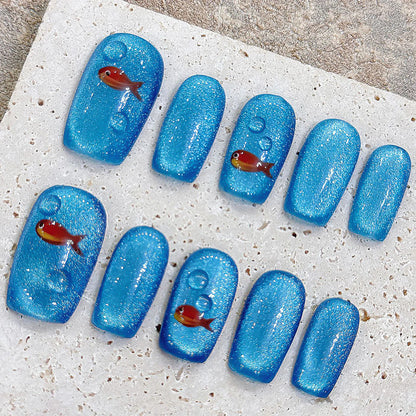 10pcs Handmade Press on Nails Short (#8)