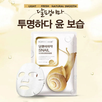 10pcs Snail Moisturizing Face Mask Korean Cosmetics