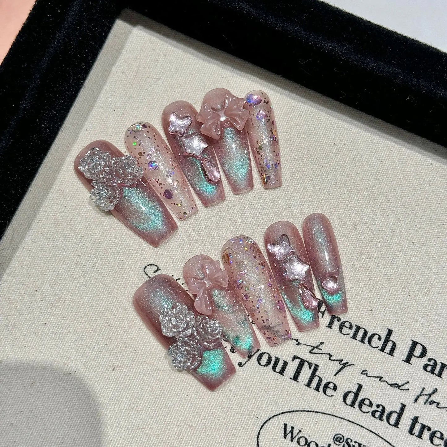 10pc Handmade Press on Nails Purple Full Cover (#27)