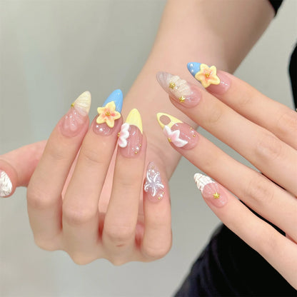 10 Pc Handmade Press on Nails Almond (#30)