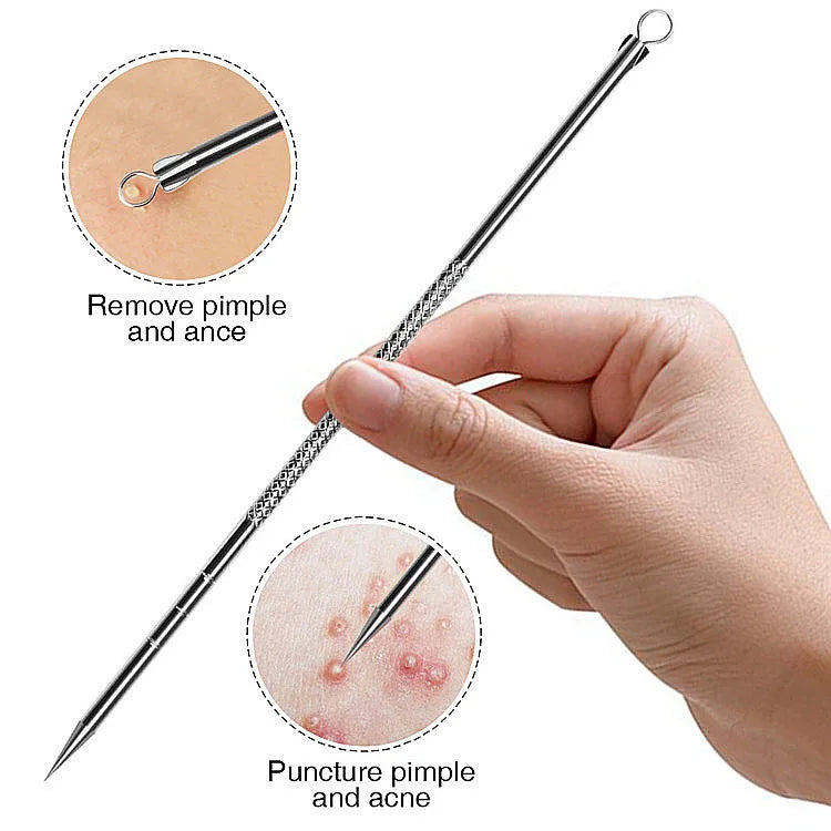 Acne Blackhead Pimple Remover Tool 4pcs/Set Double-ended Stainless Steel