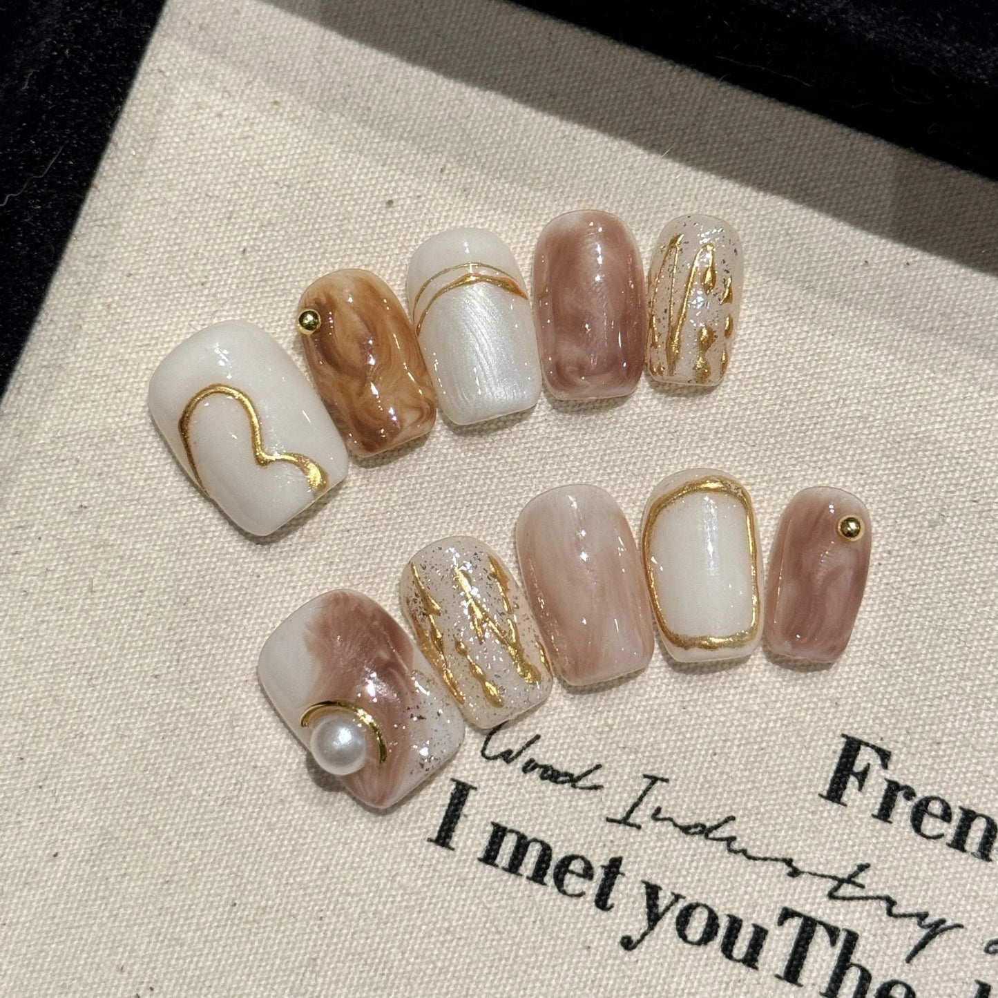 10 PC Handmade Press on Nails Short (#33)