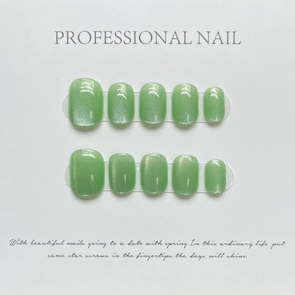 10pcs Handmade Press on Nails Short False Nails (#34)