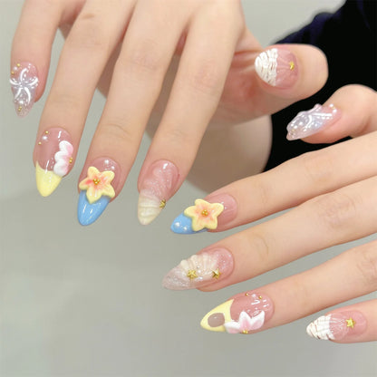 10 Pc Handmade Press on Nails Almond (#30)
