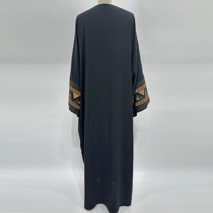 Embroidery Kimono Open Abaya Robe Dress