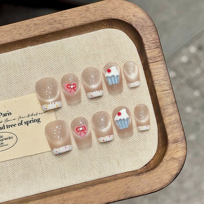 10 PC Handmade Press on Nails Short square False Nails (#2)