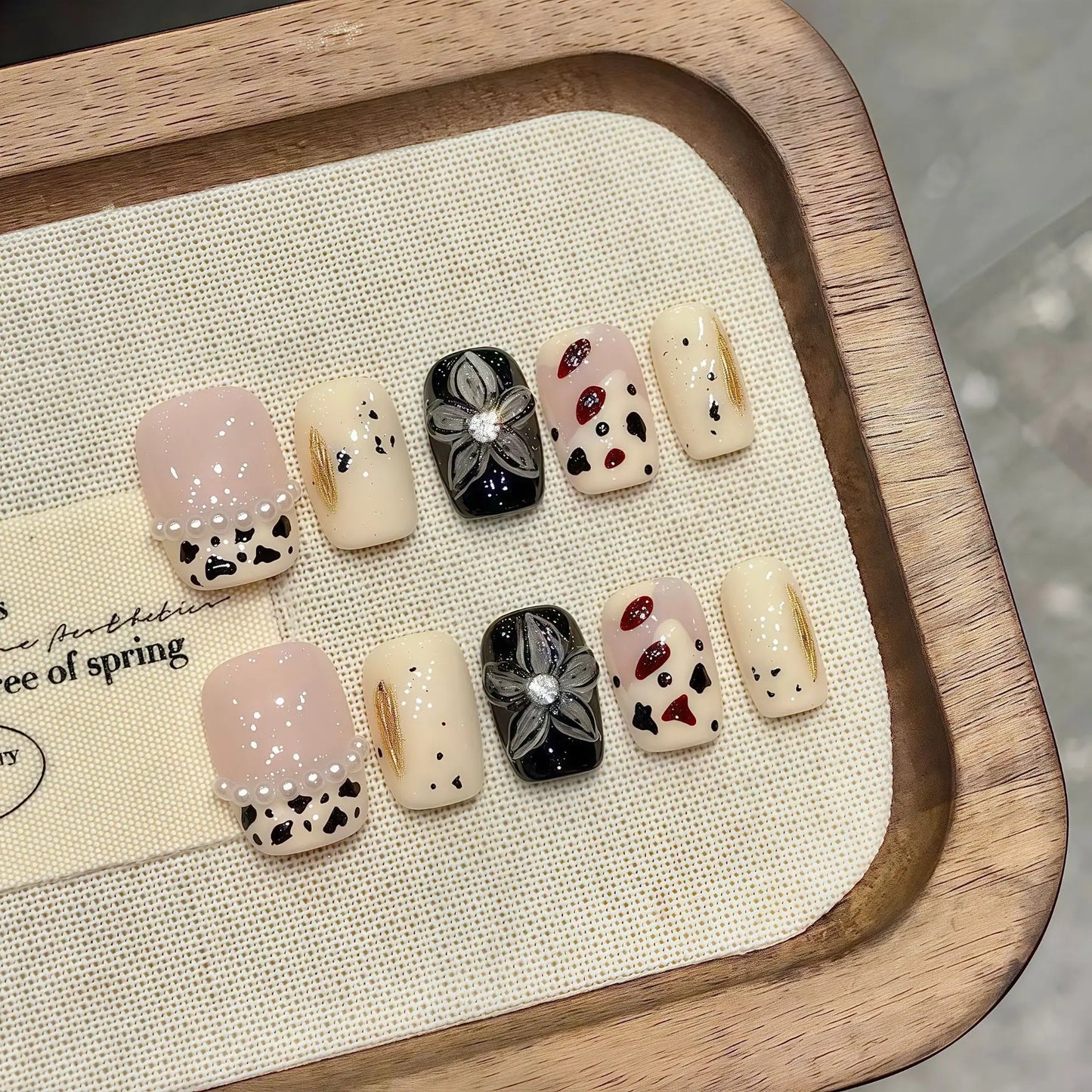 10 PC Handmade Press on Nails Short square False Nails (#2)