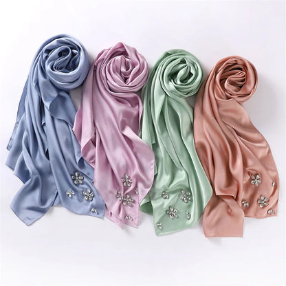 Stitch Diamond Floral Bubble Chiffon Hijab