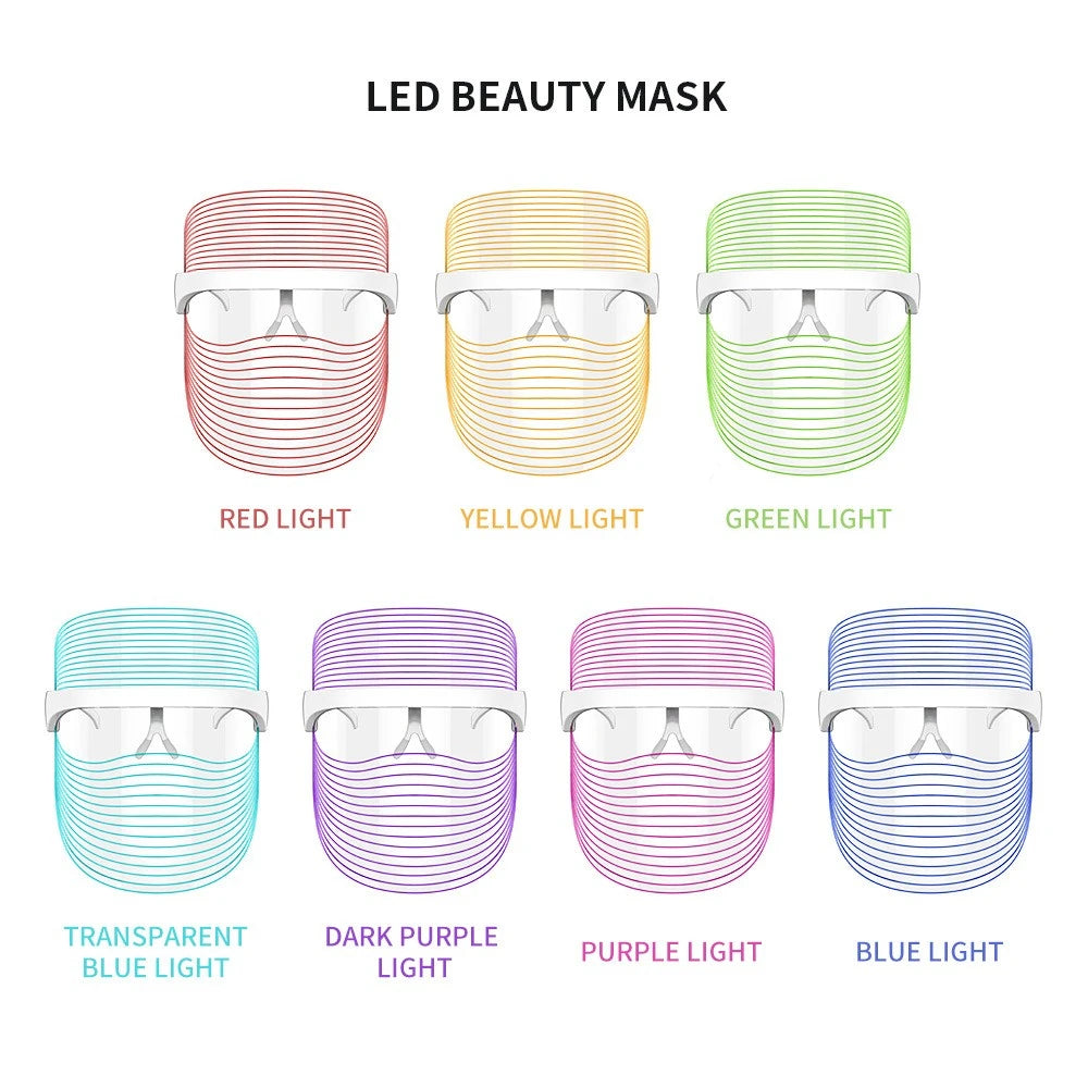 Rechargable Red Light Therapy Skin Care Led Mask Home Us 7 Colors LED Light Therapy  Facial Devices