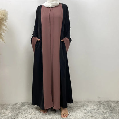 Muslim Abaya Dubai Luxury  Two Pieces Abayas For Women Kaftan