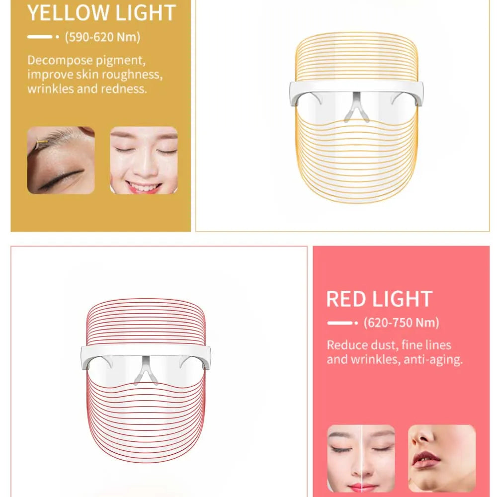 Rechargable Red Light Therapy Skin Care Led Mask Home Us 7 Colors LED Light Therapy  Facial Devices