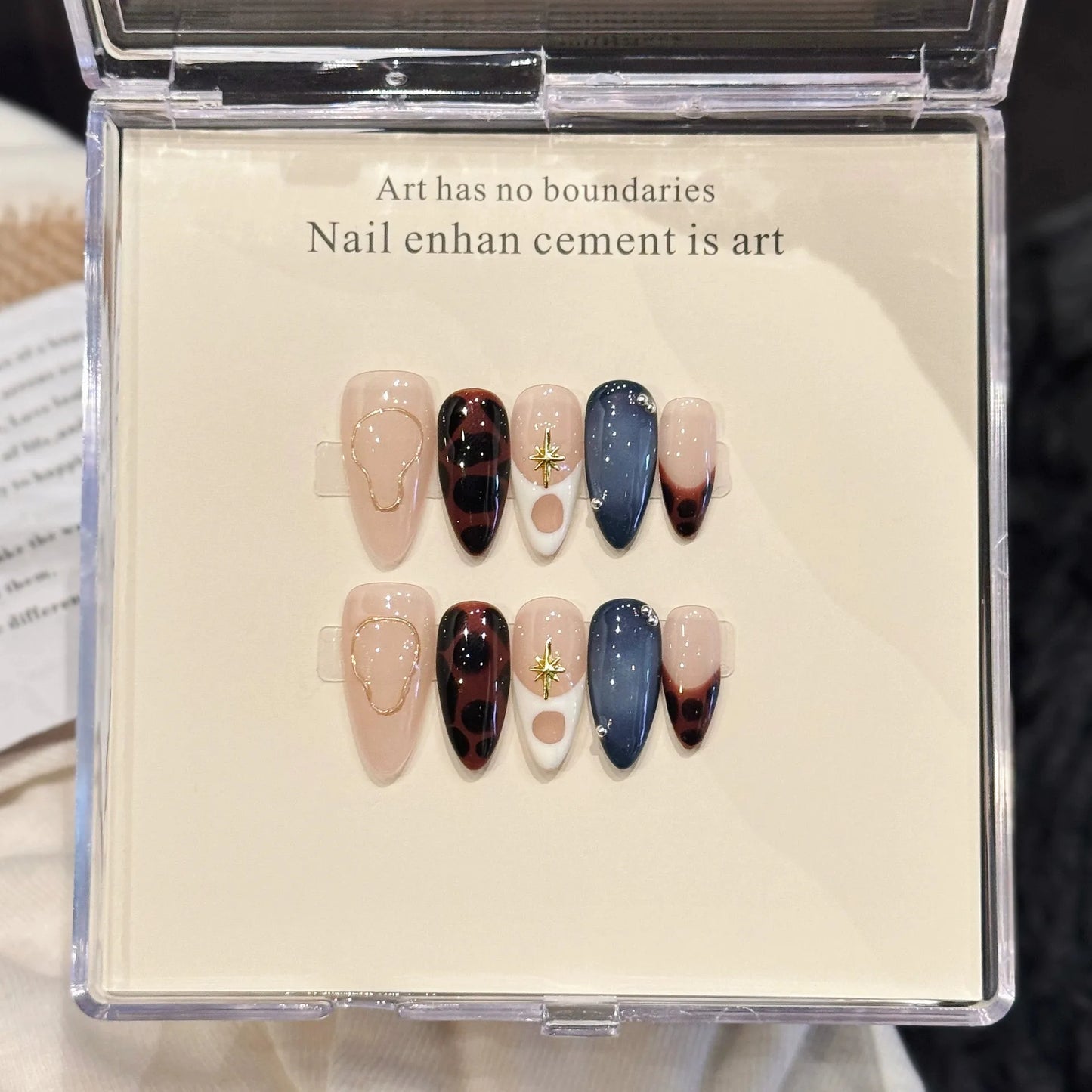 10pcs Handmade Press on Nails Long (#28)