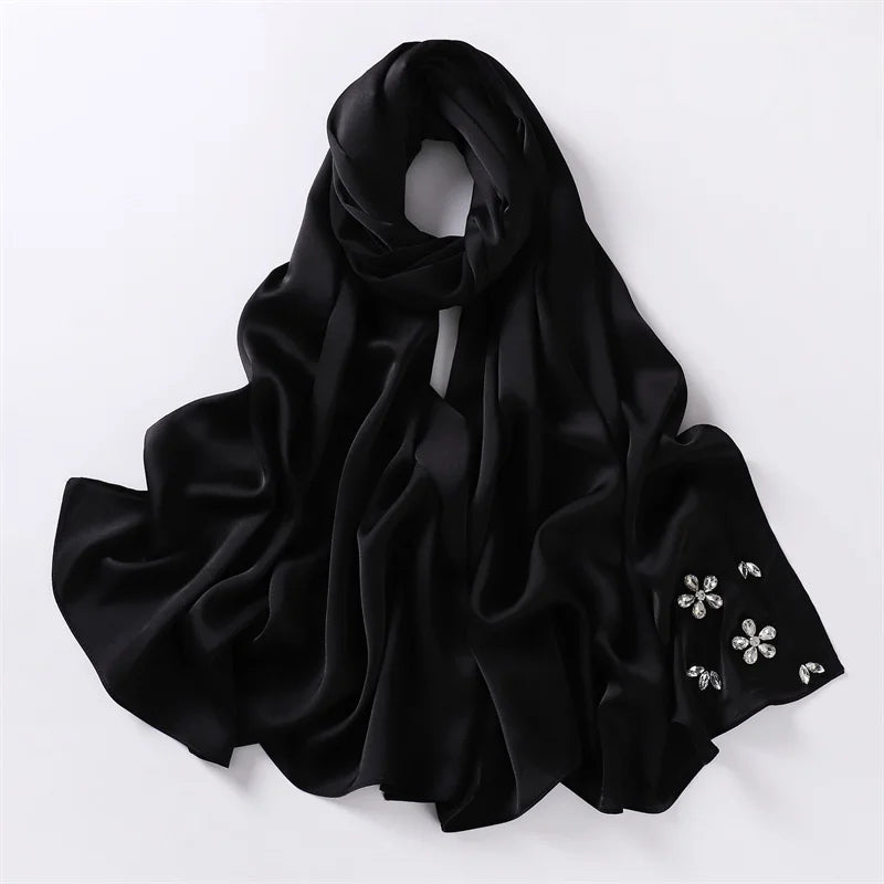 Stitch Diamond Floral Bubble Chiffon Hijab