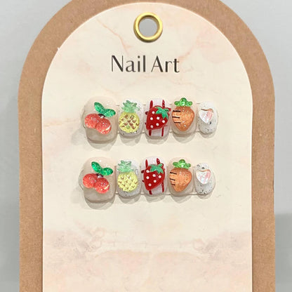 10 PC Handmade Press on Nails Summer Fruit (#12)