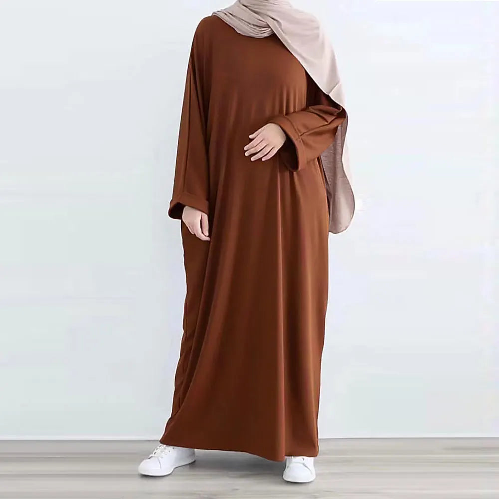 Winter Abaya for Women Casual Islamic Long Dress Loose Robe