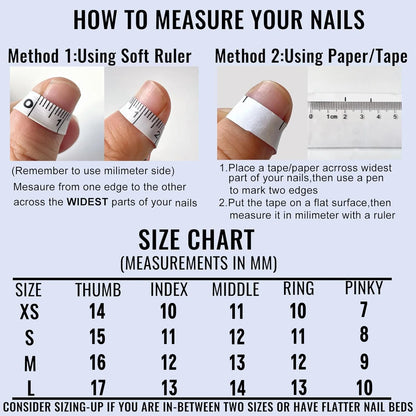 10pcs Handmade Press on Nails  Full Cover Ins Long Almond False (#26)