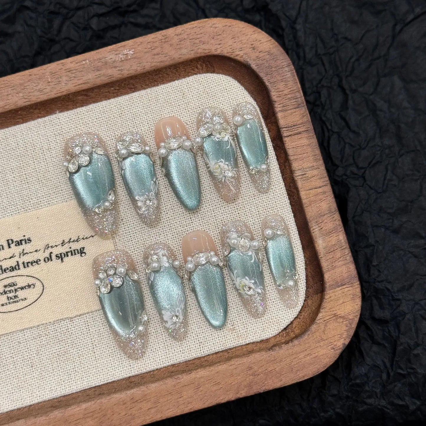 10pcs Handmade Press on Nails oval (#9)