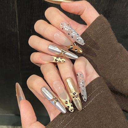 10pcs Handmade Press on Nails Long (#28)