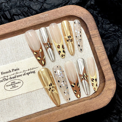 10pcs Handmade Press on Nails Long (#28)