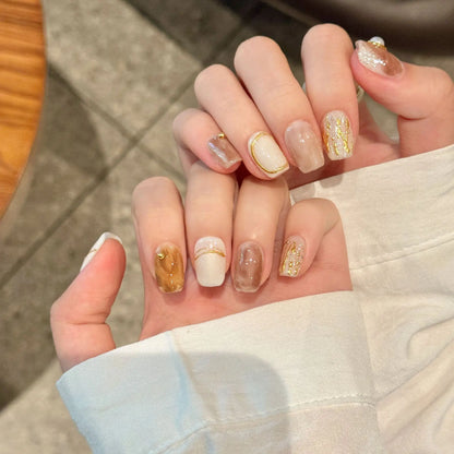 10 PC Handmade Press on Nails Short (#33)