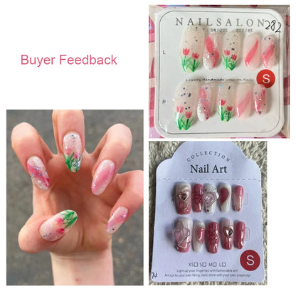 10pcs Handmade Fake Nails, 10 Different Style To Choose From XS, S, M, L.