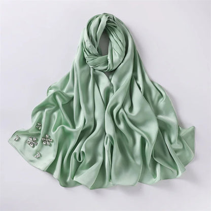 Stitch Diamond Floral Bubble Chiffon Hijab